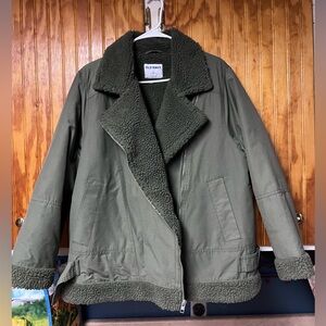 Womens old navy khaki green coat size L
